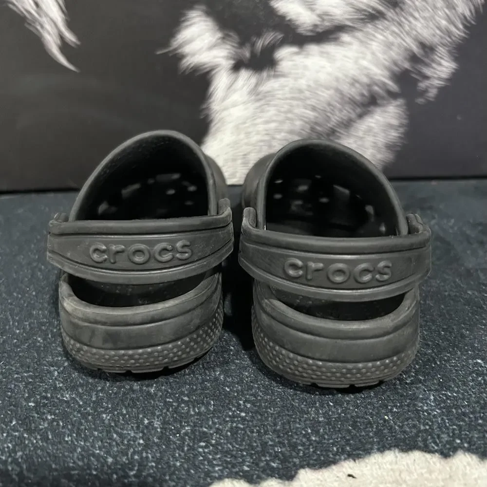 Crocs Clog Shoes Unisex Kids 11 Black Rubber Paw Patrol Chase Jibbitz Slingback